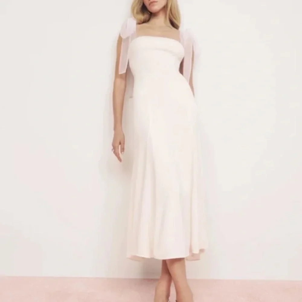 BEST Reformation Kairo Midi Dress - Ivory Off White Bridal Wedding Event Sz12 - Picture 9 of 11